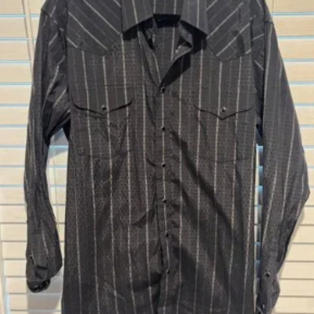 Panhandle Slim Western Pearl Snap Button Up Shirt - Size L